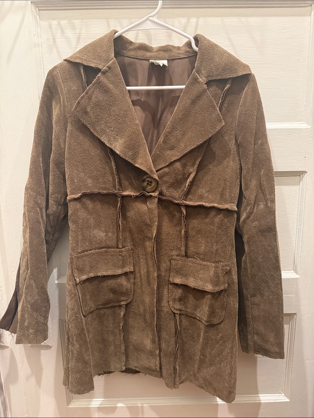 ivy jane Brown Suede-Style Single-Button Blazer Jacket